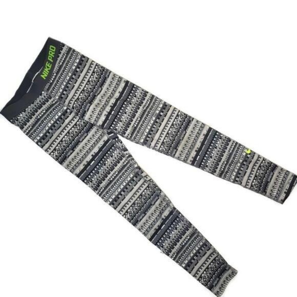 Nike Pro Dri-FIT Womens Leggings S neon green grey - Picture 9 of 9